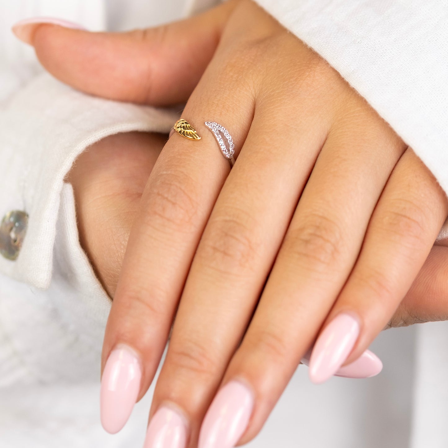 Ring 925er Silber Flügel Bicolor mit Zirkonia