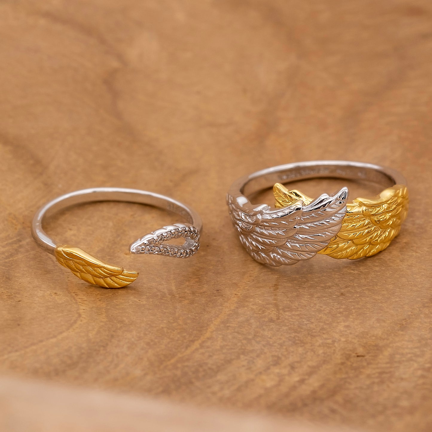 Ring 925er Silber Flügel Bicolor mit Zirkonia