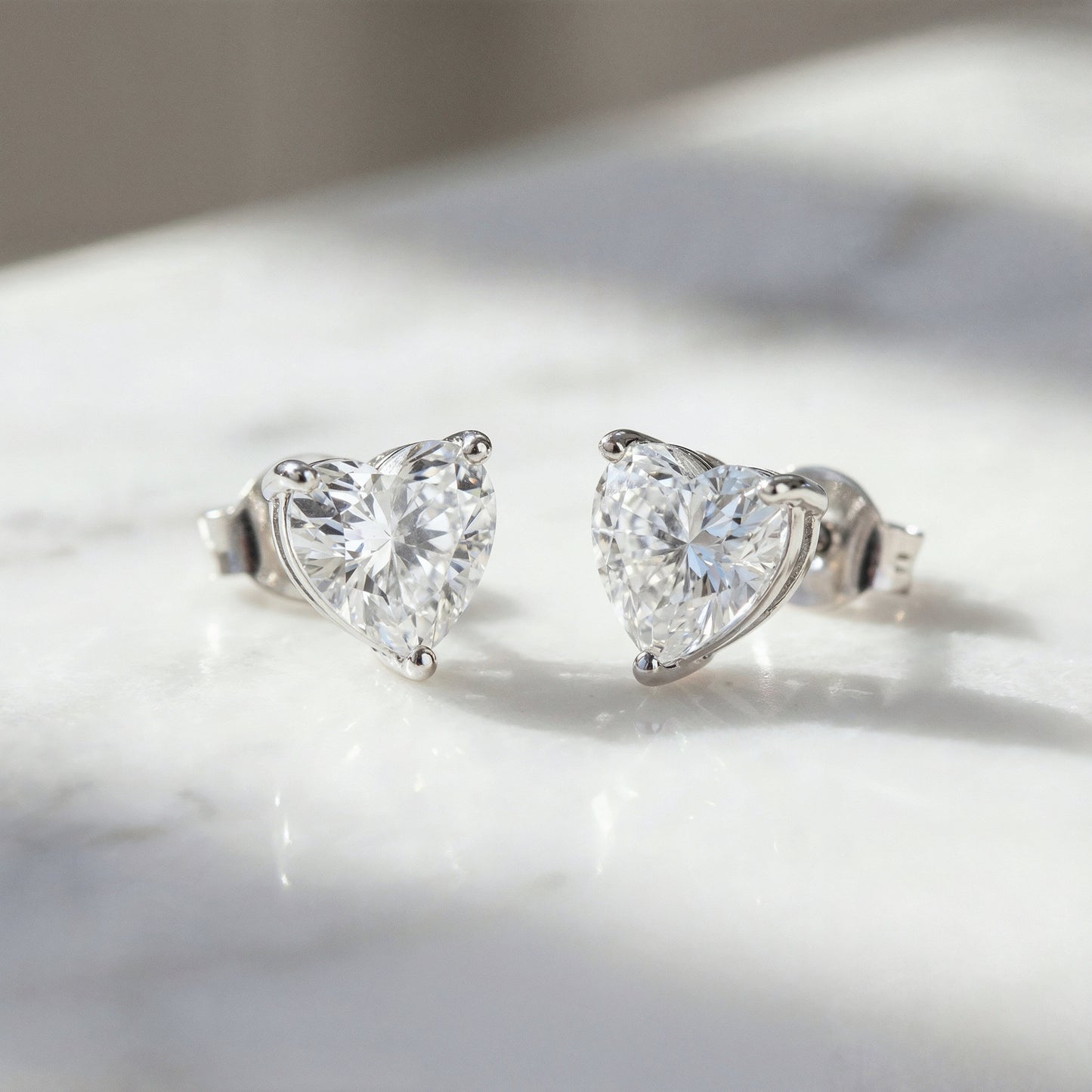 Ohrstecker 925er Silber Herz Shiny mit Zirkonia