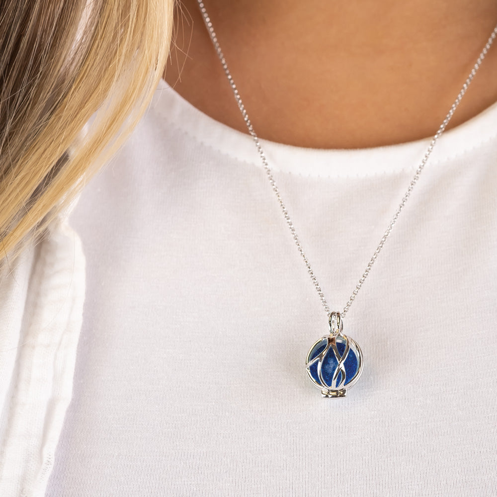 Halskette 925er Silber Paradise mit Kraftstein Lapislazuli