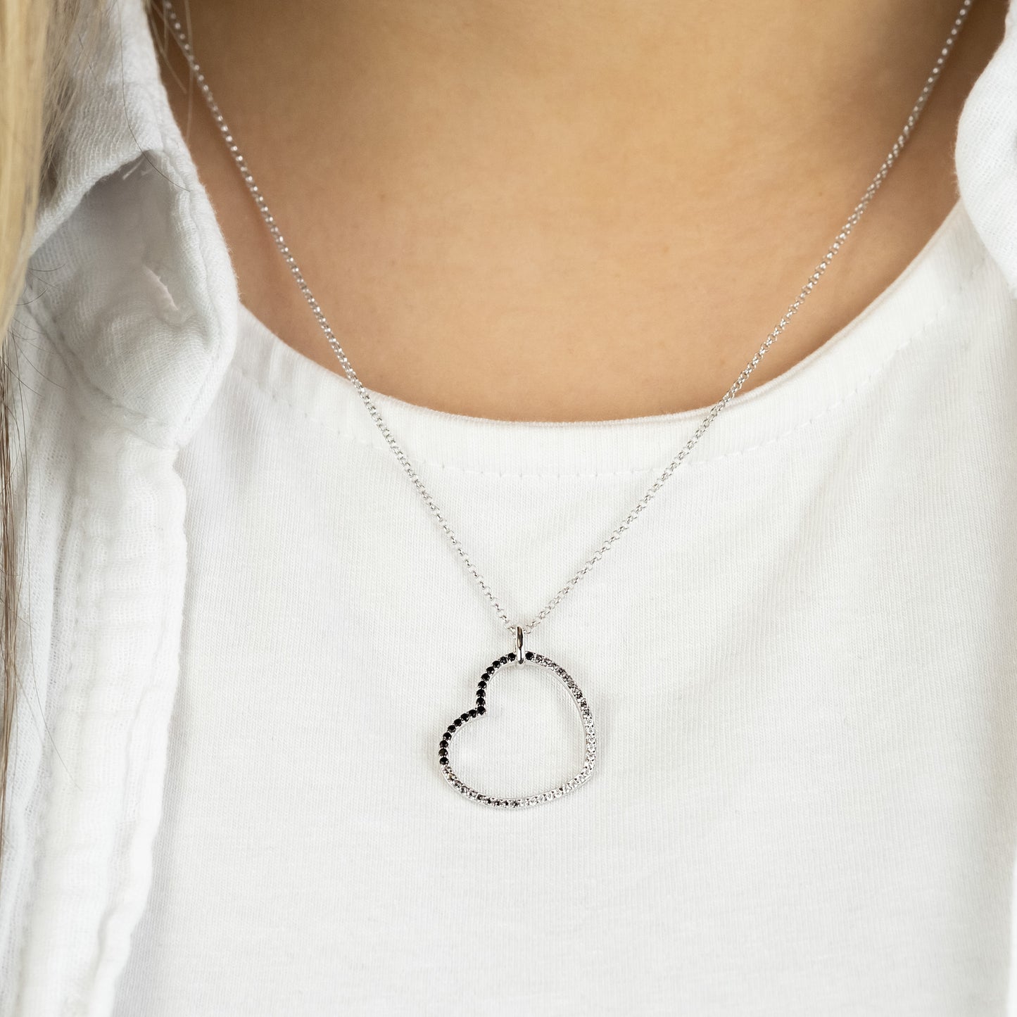 Halskette 925er Silber Herz Shade mit Zirkonia