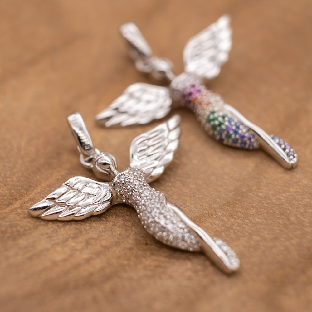 Anhänger 925er Silber Schutzengel mit Zirkonia