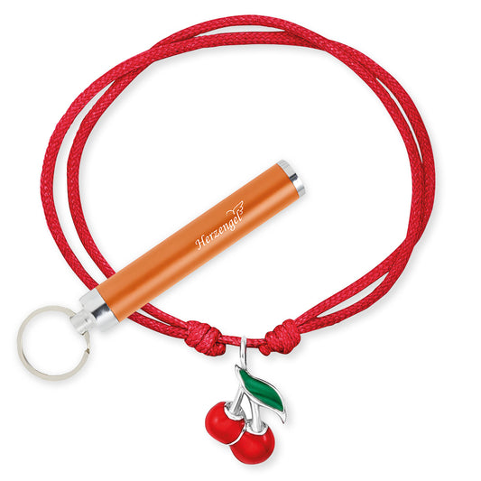 Kinder Armband Nylon Kirsche mit Emaille