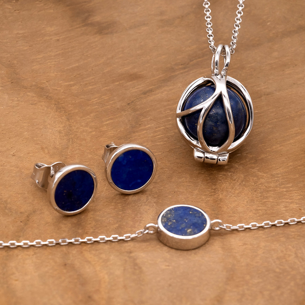 Halskette 925er Silber Paradise mit Kraftstein Lapislazuli