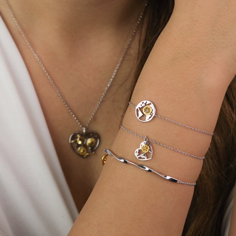 Armband 925er Silber Aloha Bicolor