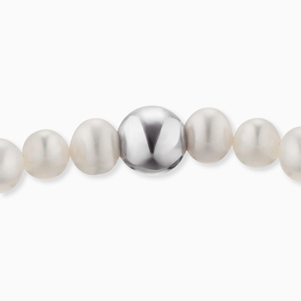 Armband 925er Silber Herzflügel mit Süßwasserperlen