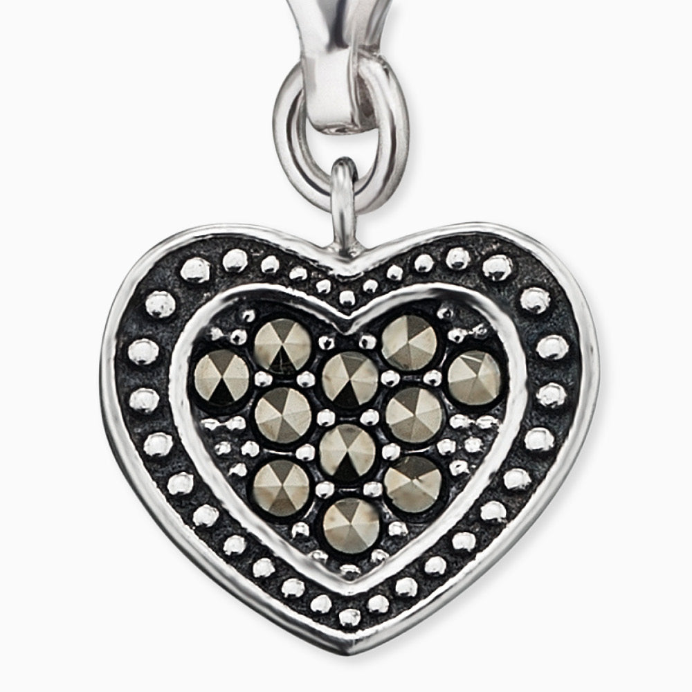Engelsrufer Damen-Charm Herz mit Markasit Stein