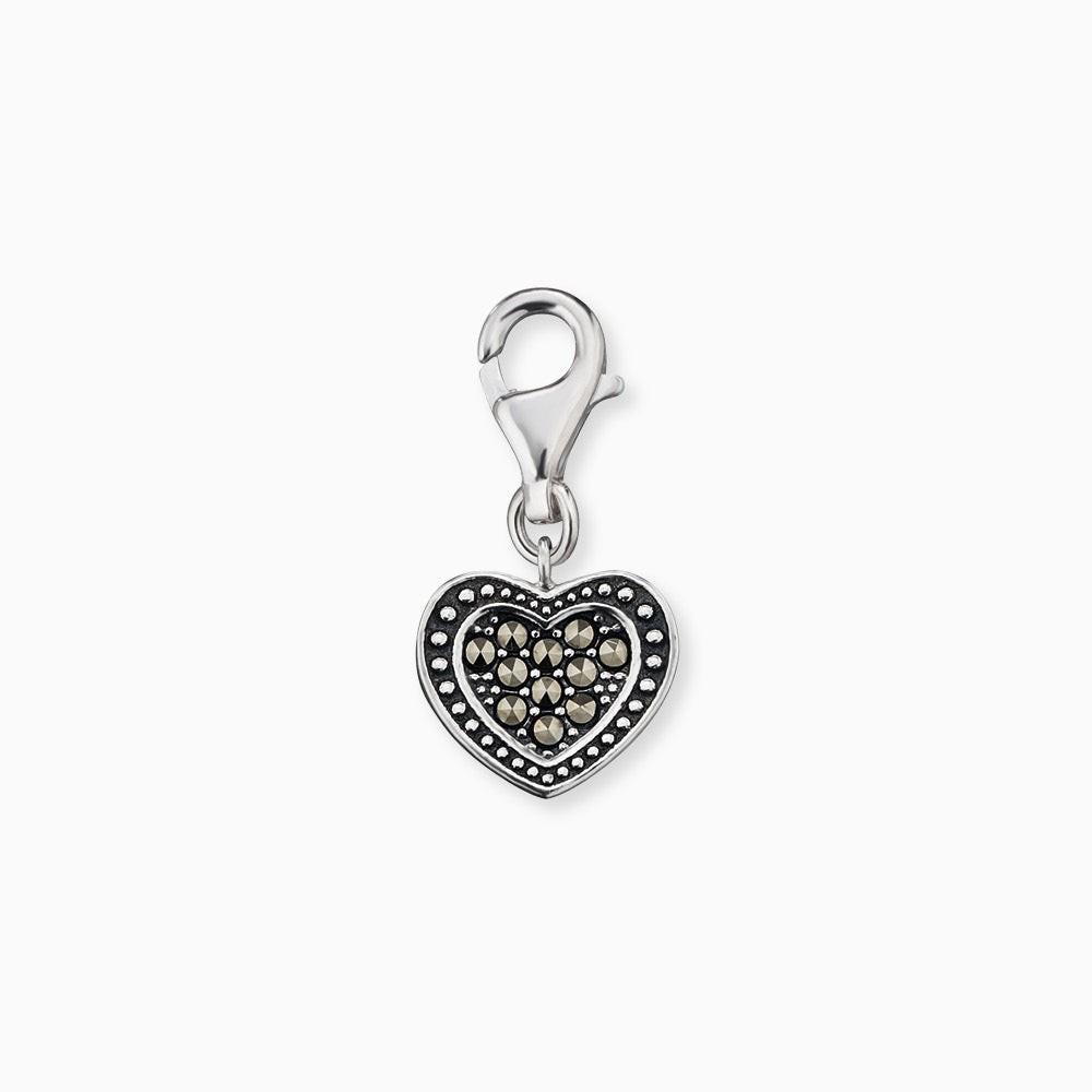 Engelsrufer Damen-Charm Herz mit Markasit Stein