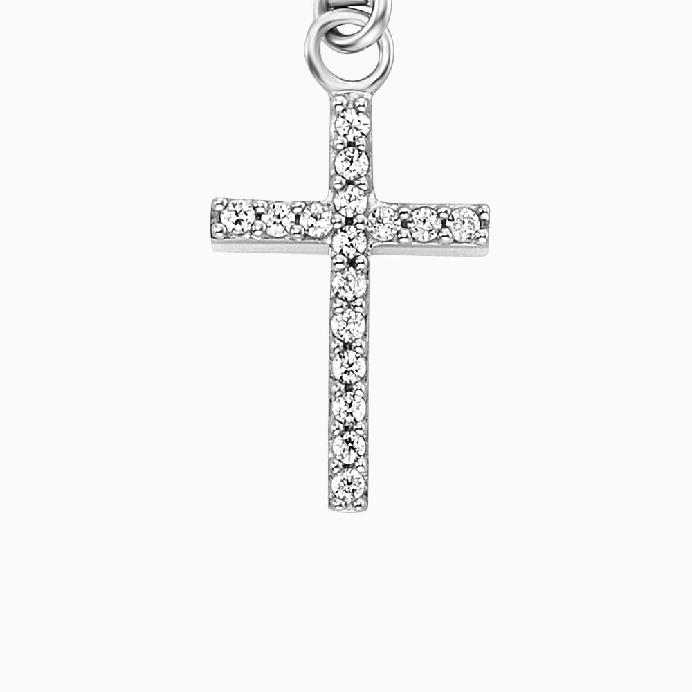 Charm 925er Silber Kreuz mit Zirkonia