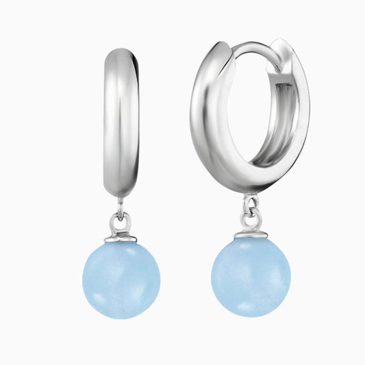 Creole 925er Silber mit Kraftstein Blauer Achat