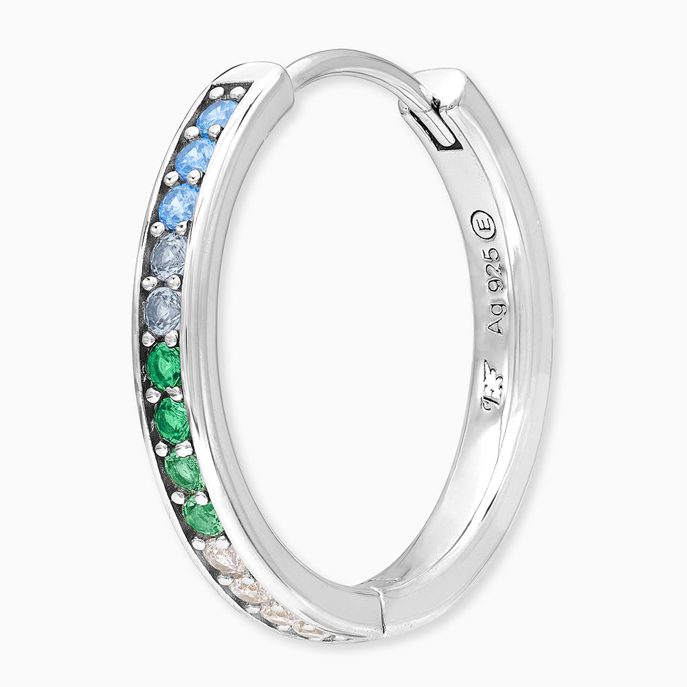 Creole 925er Silber Regenbogen mit Zirkonia Multicolor