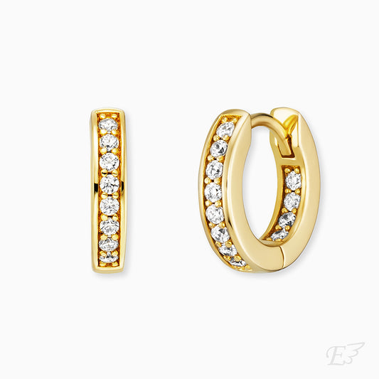 Creole 925er Silber Emma Gold mit Zirkonia