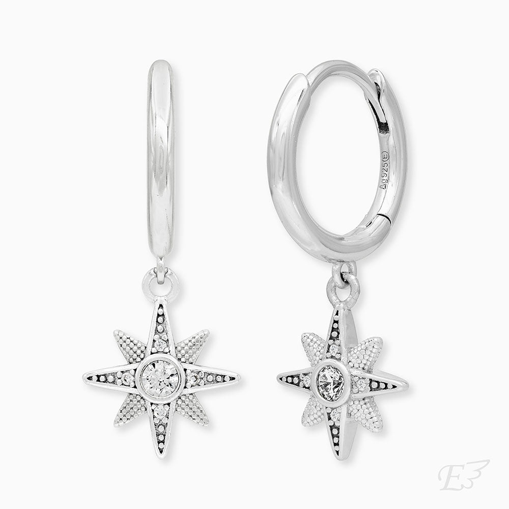 Creole 925er Silber Stern mit Zirkonia