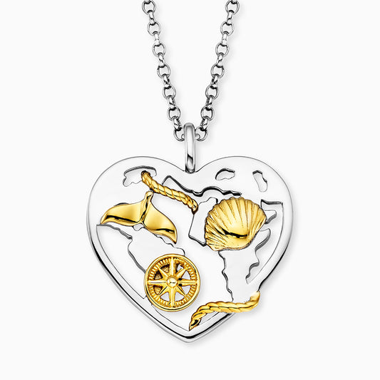 Halskette 925er Silber Aloha Herz Bicolor