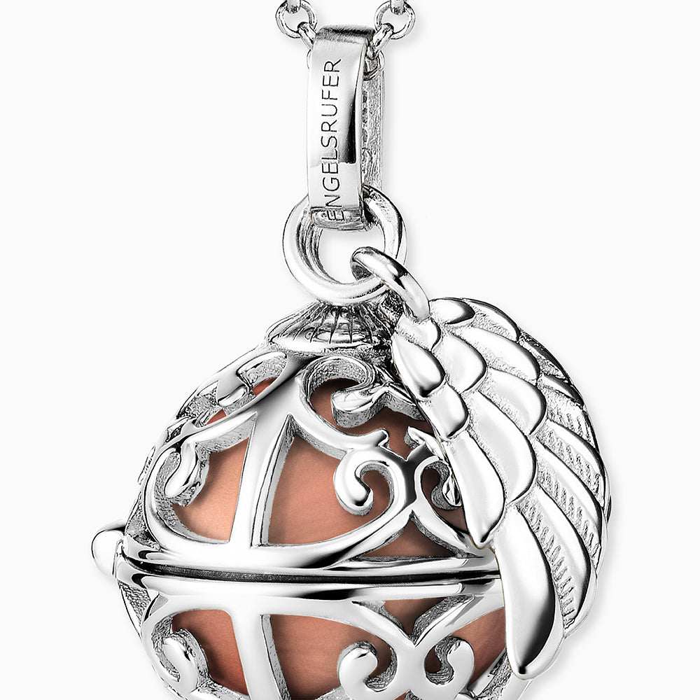 Halskette 925er Silber Engelsrufer mit Klangkugel Rosé Größe XS