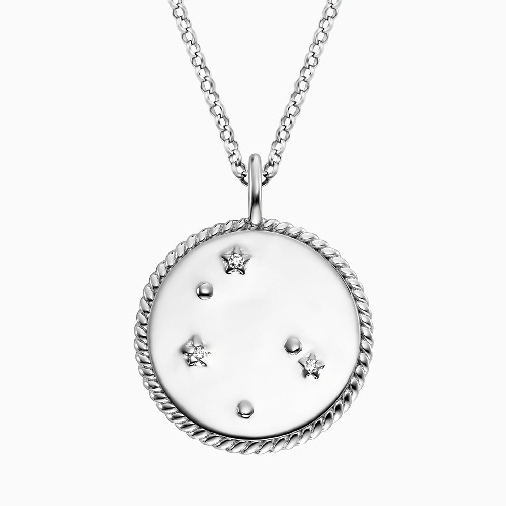 Halskette 925er Silber Zwillinge mit Kraftstein Tigerauge und Zirkonia