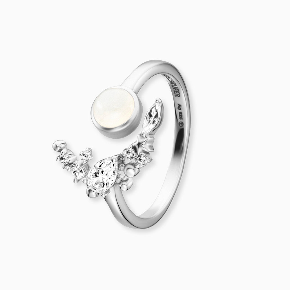 Ring 925er Silber Mondstein mit Zirkonia