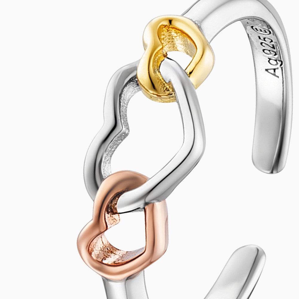 Ring 925er Silber With Love Tricolor
