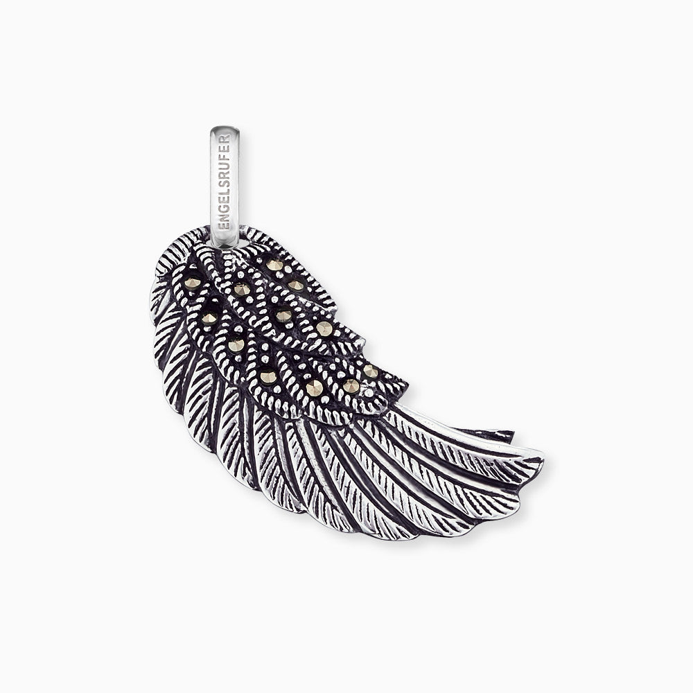 Anhänger 925er Silber Flügel mit Markasit