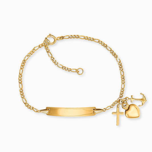 Kinder Armband 375er Gold ID Glaube, Liebe & Hoffnung