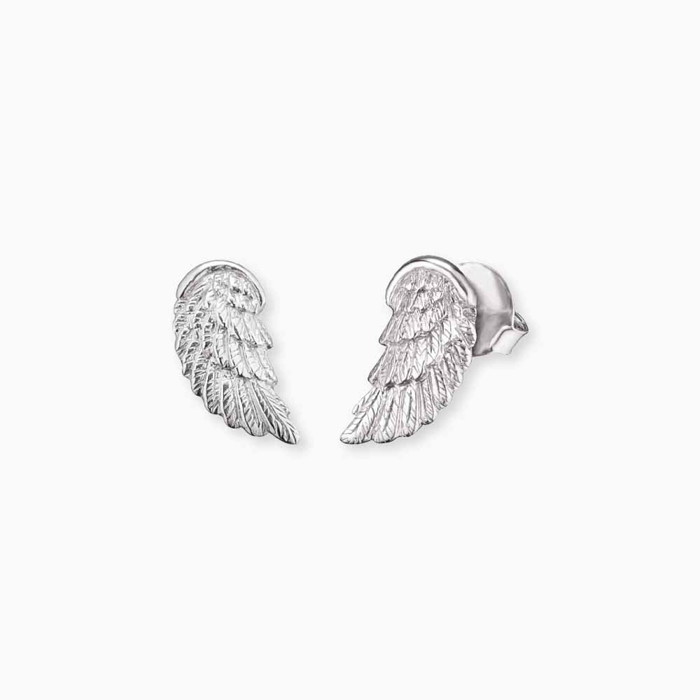 Herzengel Flügel Lebensbaum Edelstahl IP Rhodium Ohrstecker