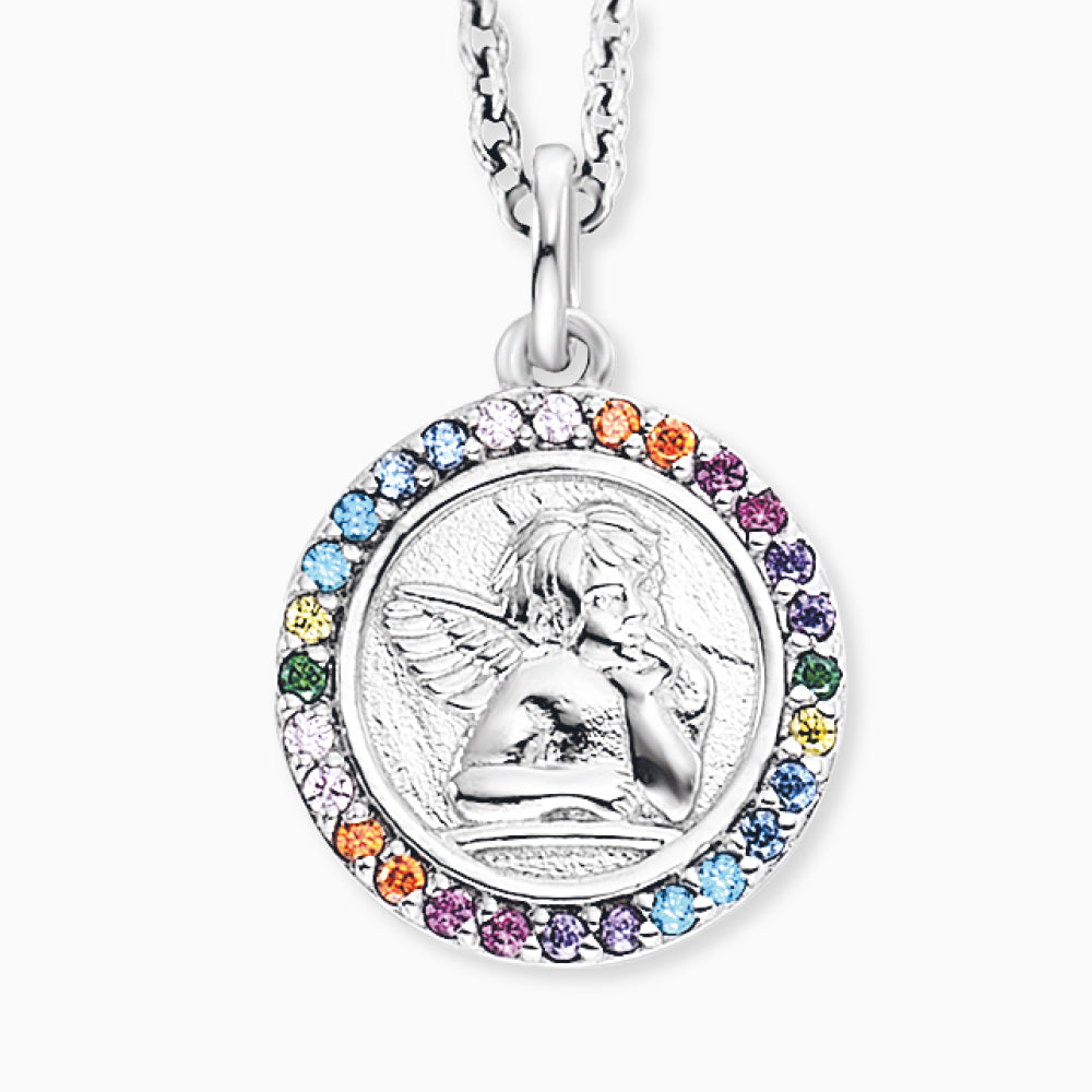 Kinder Halskette 925er Silber Angeli mit Zirkonia