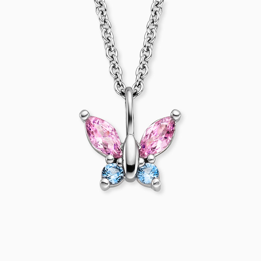 Engelsrufer Kinderkette Mädchen Schmetterling mit Zirkonia Muliticolor