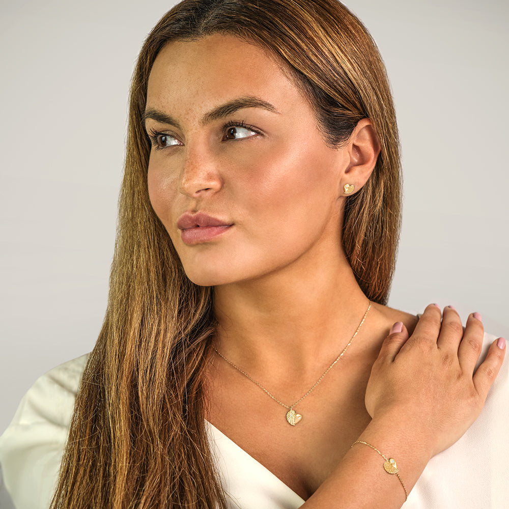 Armband 375er Echtgold Herzflügel mit Diamant