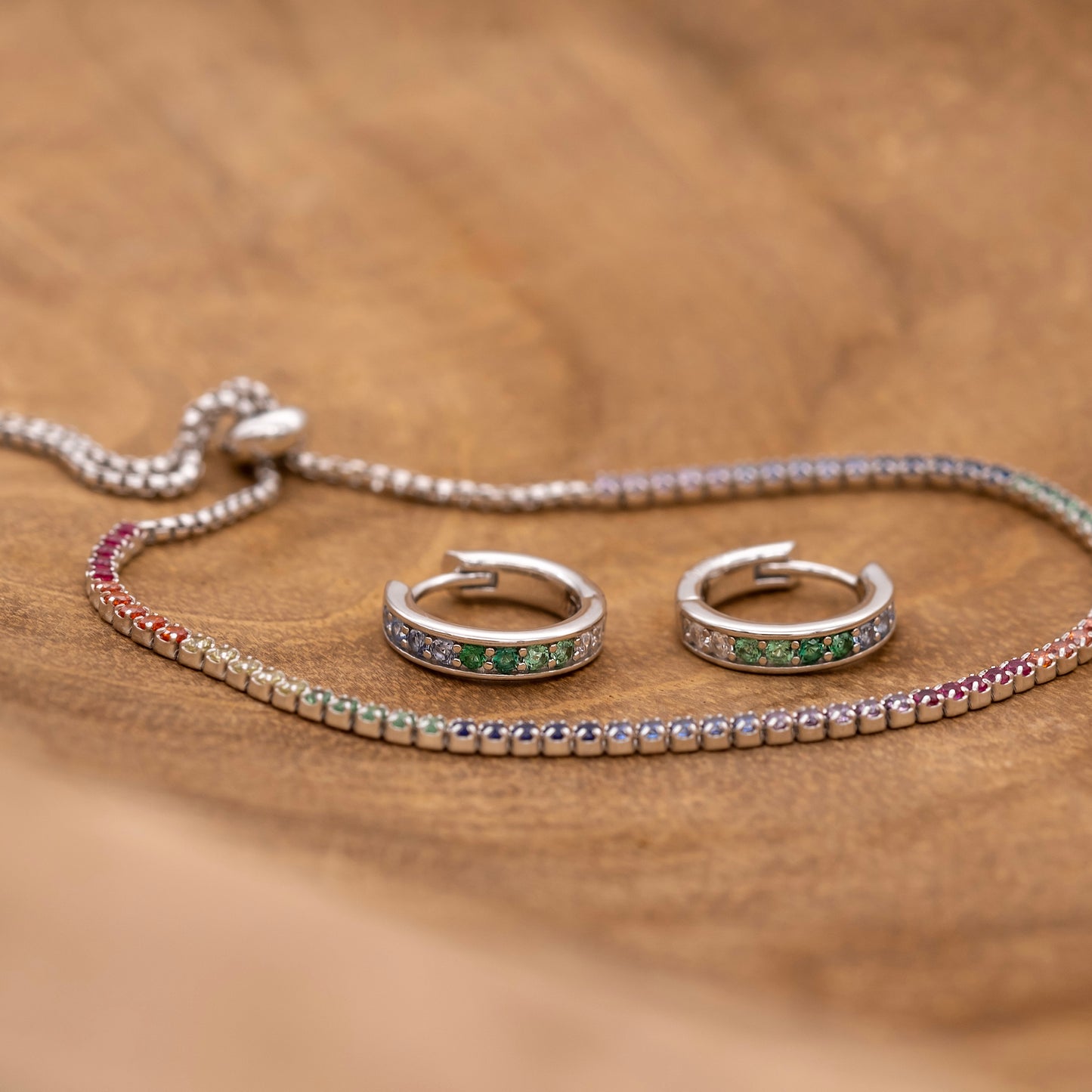 Engelsrufer Armband silber mit bunten Zirkoniasteinen und Zugverschluss