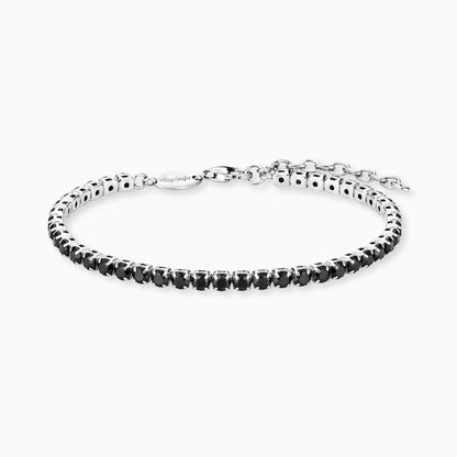 Armband 925er Silber Shiny Tennis mit Zirkonia schwarz