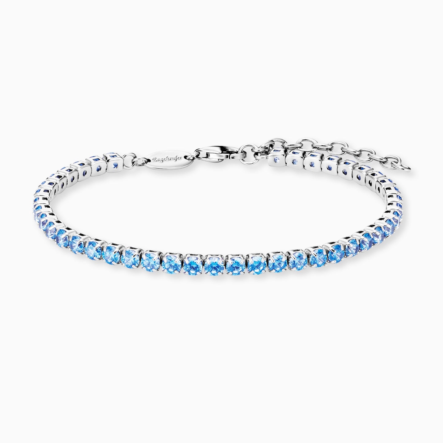 Armband 925er Silber Shiny Tennis mit Zirkonia blau