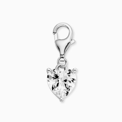 Charm 925er Silber Herz Shiny mit Zirkonia