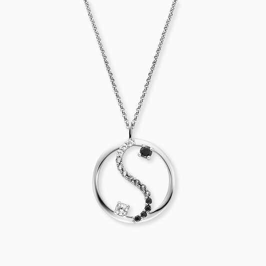 Kette Yin Yang Silber mit Zirkonia