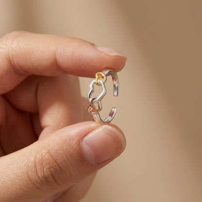 Ring 925er Silber With Love Tricolor