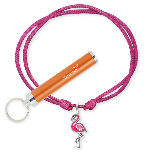 Engelsrufer Mädchen Kinderarmband rosa Nylon mit Flamingo Anhänger