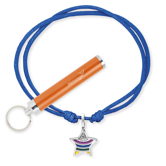 Engelsrufer Mädchen Kinderarmband blau Nylon mit Stern Anhänger