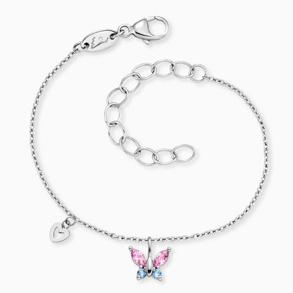 Kinder Armband Edelstahl Schmetterling mit Zirkonia