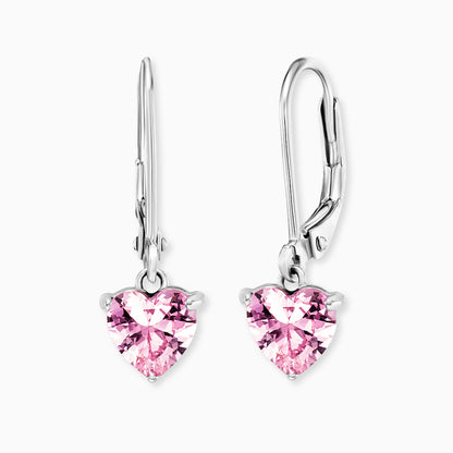 Herzengel Ohrhänger Edelstahl Herz mit Zirkonia rosa Kinder