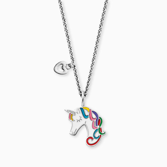 Kinderkette Einhorn Edelstahl mit Emaille