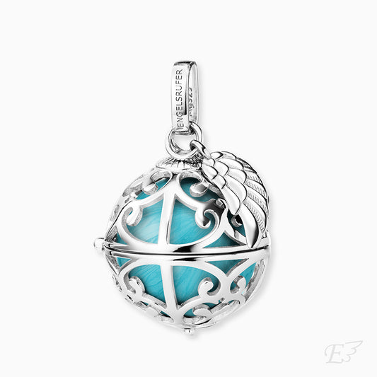 Engelsrufer women's pendant silver with wings and Chime in mother-of-pearl color in turquoise