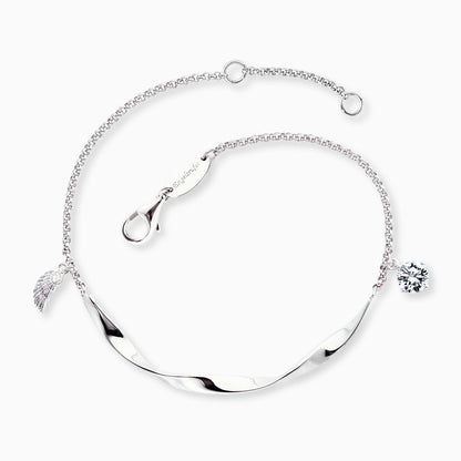 Engelsrufer Twist Armband mit kleinem Flügel und Zirkoniastein silber