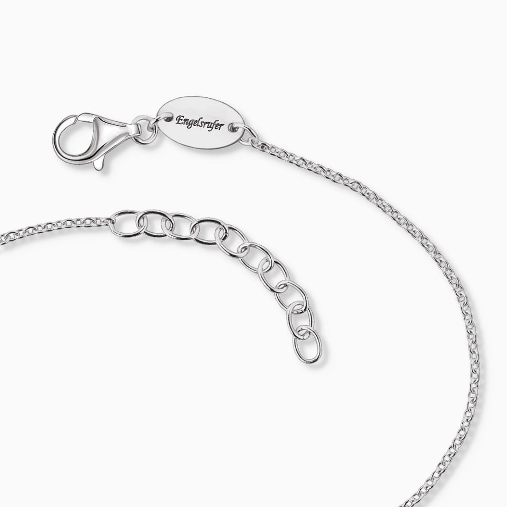 Engelsrufer Damen Armband mit Anhänger Flügel Duo mit Zirkonia silber und schwarz