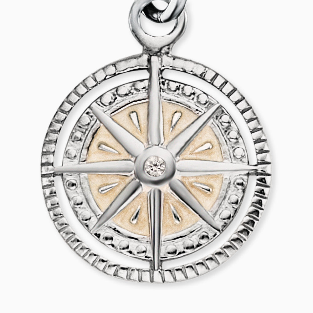 Engelsrufer charm wind rose with silver enamel