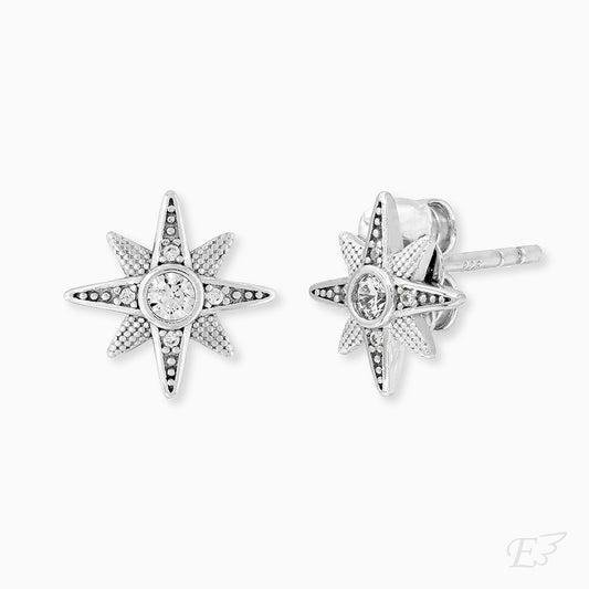 Engelsrufer silver stud earrings for women star symbol and zirconia stones