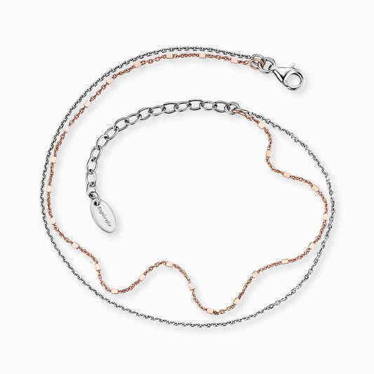 Anklet Engelsrufer silver & rose gold for women 22+5 cm