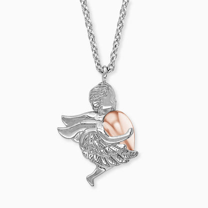 Engelsrufer women's necklace bicolor guardian angel rhodium plated