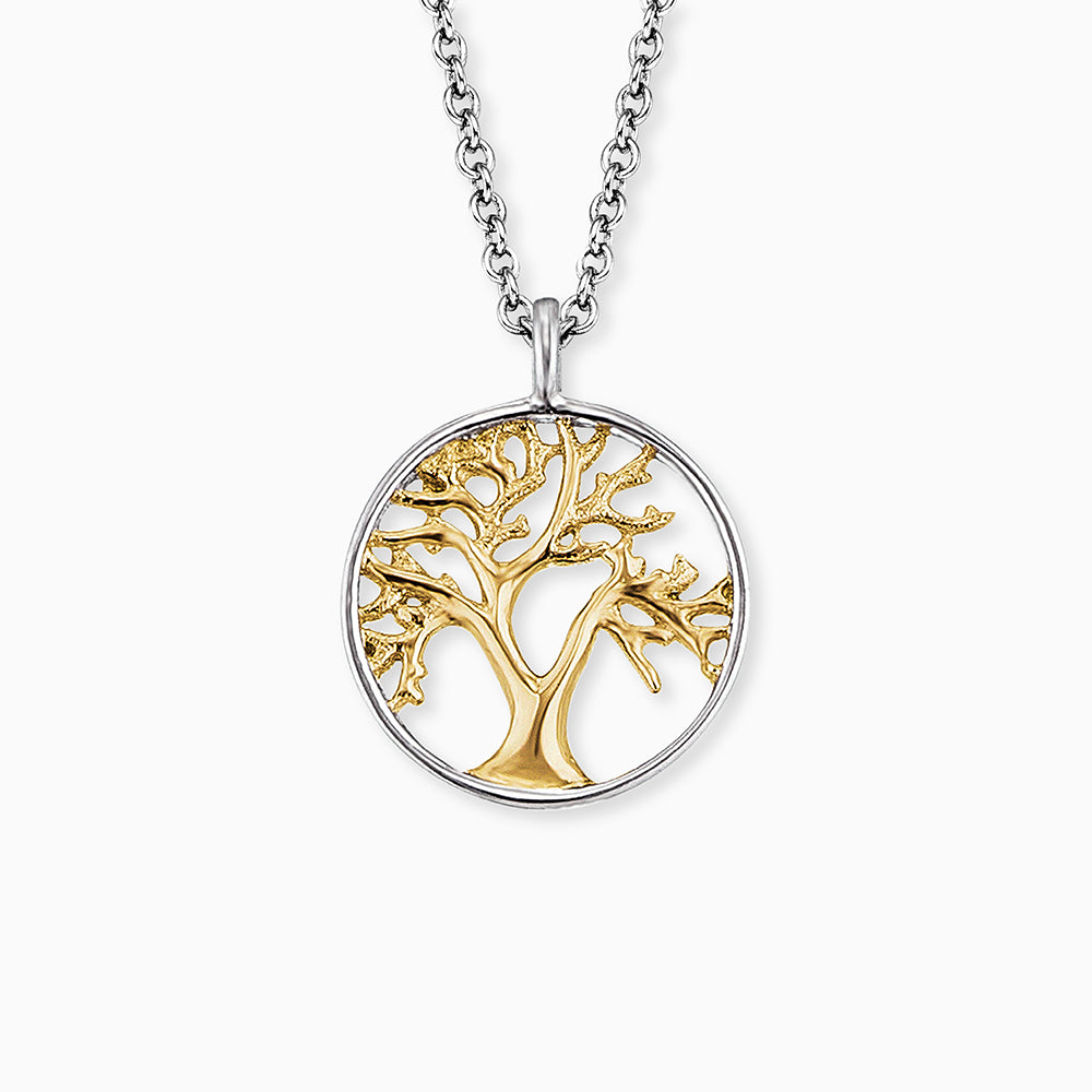 Engelsrufer women's necklace sterling silver bicolor with tree of life motif