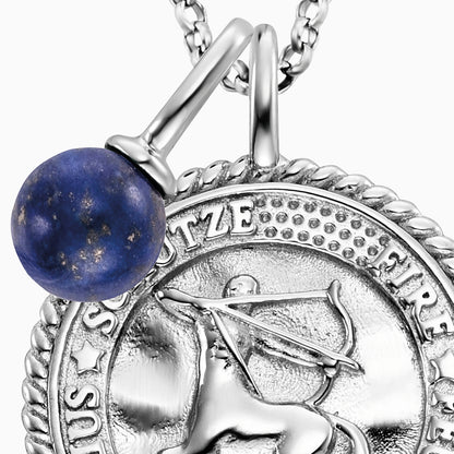 Engelsrufer women's necklace silver with zirconia and lapis lazuli stone for the zodiac sign Sagittarius