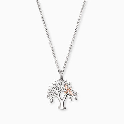 Engelsrufer women's necklace tree of life silver with rose dove