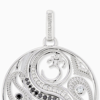 Engelsrufer silver pendant Balance with black and white zirconia stones